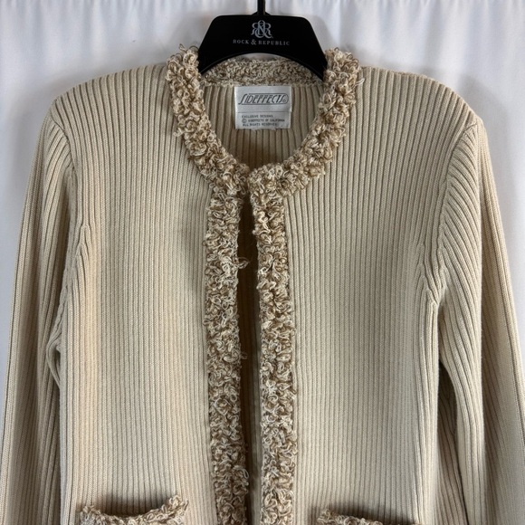 Vintage 90’ Side effects Cream Textured Women's Sweater, cardigan - Picture 3 of 14